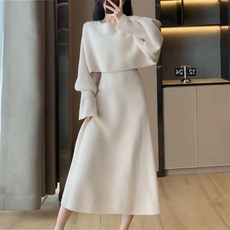 【Set】新入荷~ニット2点セット セーター + ノースリーブワンピ Z-6300