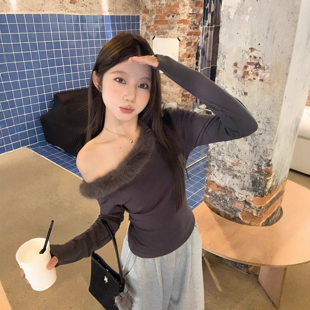 【Tops】フェミニン長袖Tシャツ Z8250