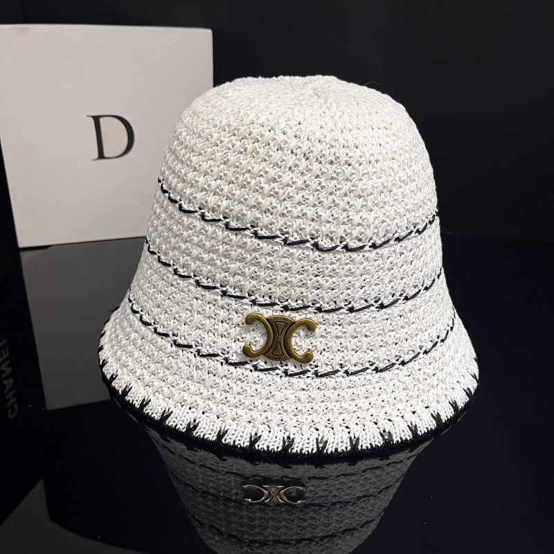 【雑貨】気質レトロストライプのバケットハット T01486