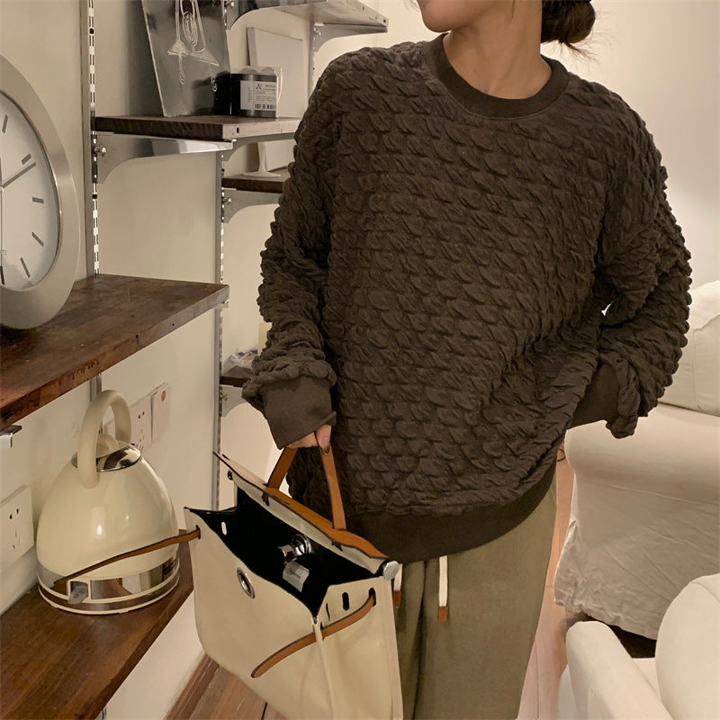 【Tops】3Dエンボスプルオーバー W14144