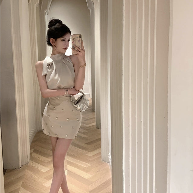 【Set】リボン付きトップス+スカートセット T01393