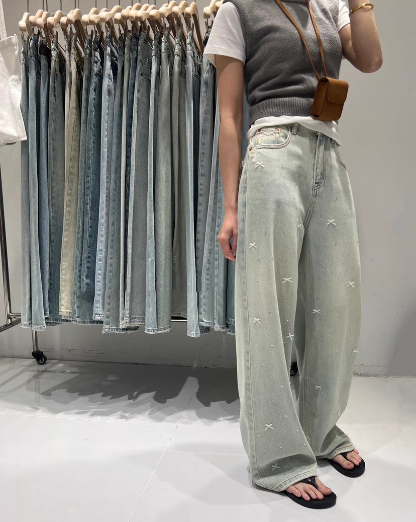 【Bottoms】リボンデニムパンツ W12569