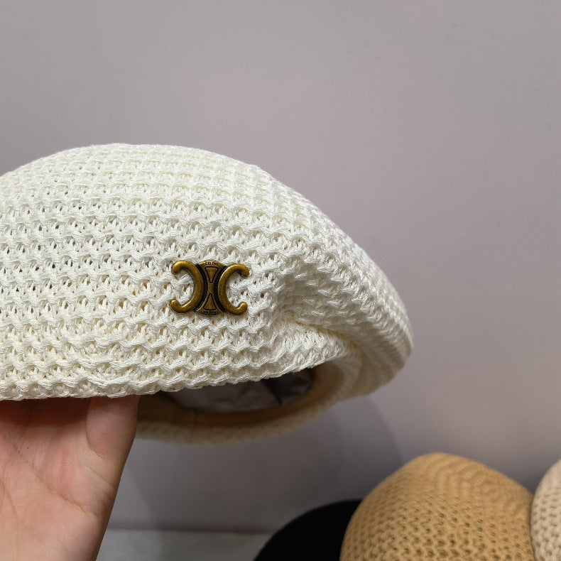 【雑貨】春夏新作かぎ針編みベレー帽 T01484