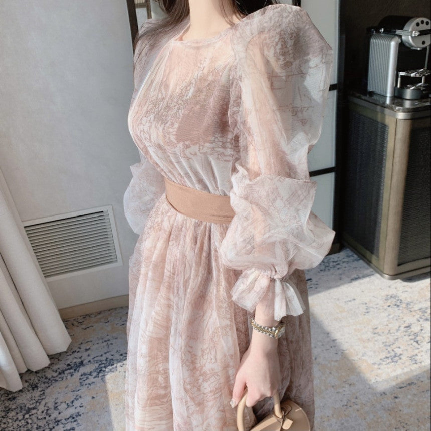 【Dress】フェミニン春秋チュールワンピース Z7335