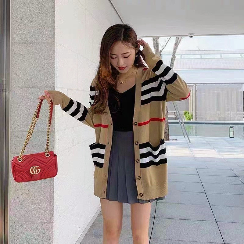 【Outer】ファッションニットカーディカン W14049