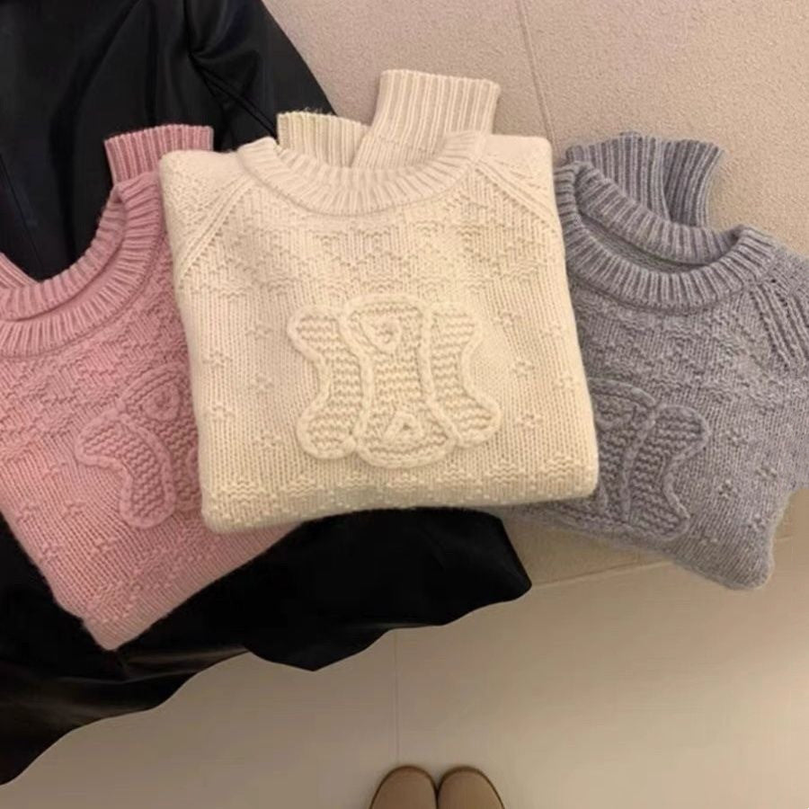 【Tops】3色展開ニットセーター W13250