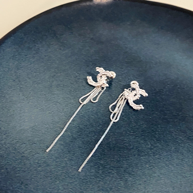 【雑貨】ラインストーンドロップピアス W11048