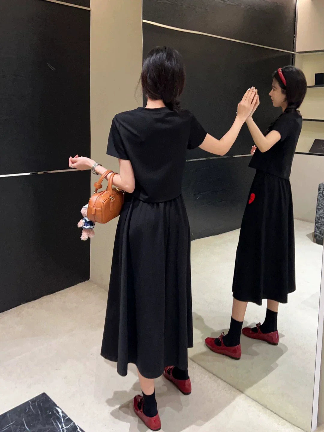 【Set】セットアップ Tシャツ + スカート W10979