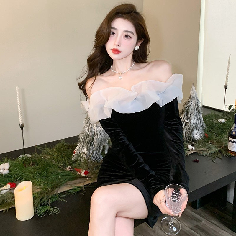 【Dress】フェミニン配色ワンピース Z8072