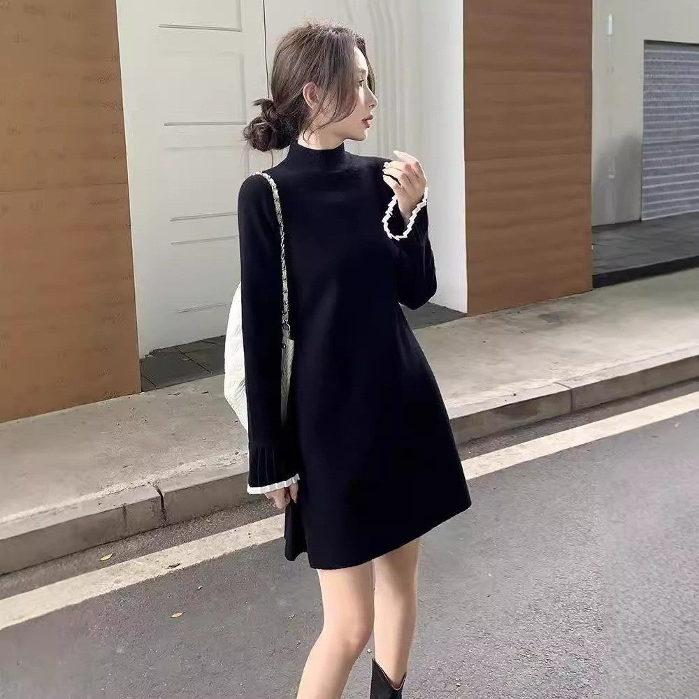 【Dress】低身長すすめ配色ワンピース Z7751