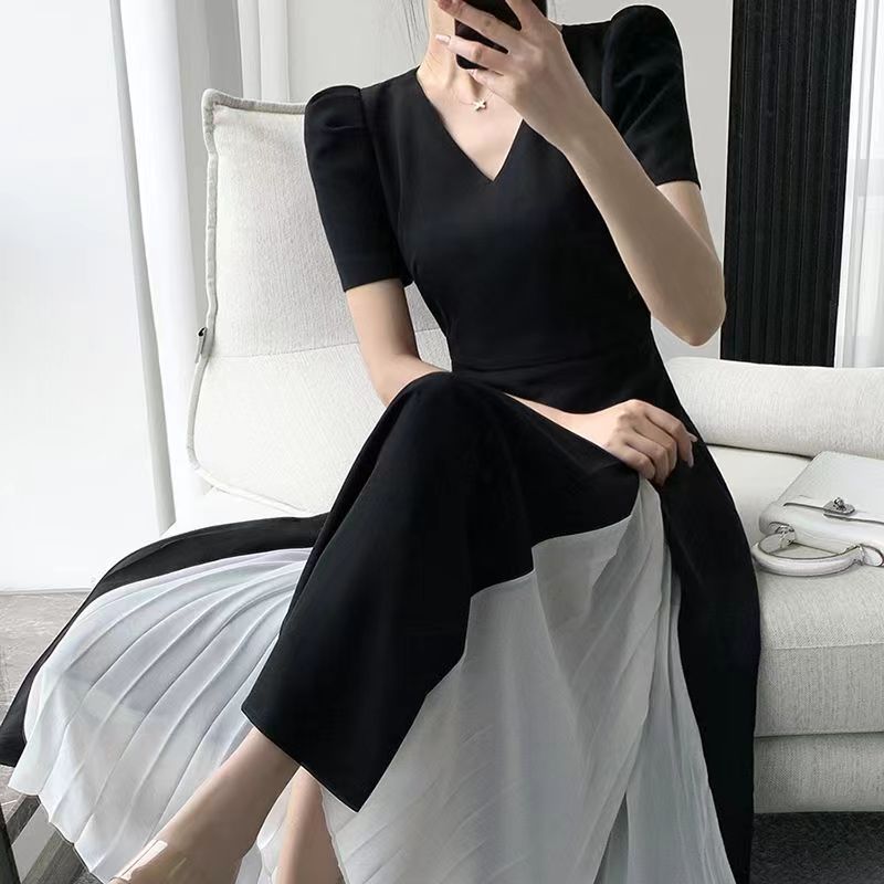 【Dress】配色Aラインワンピース Z6816