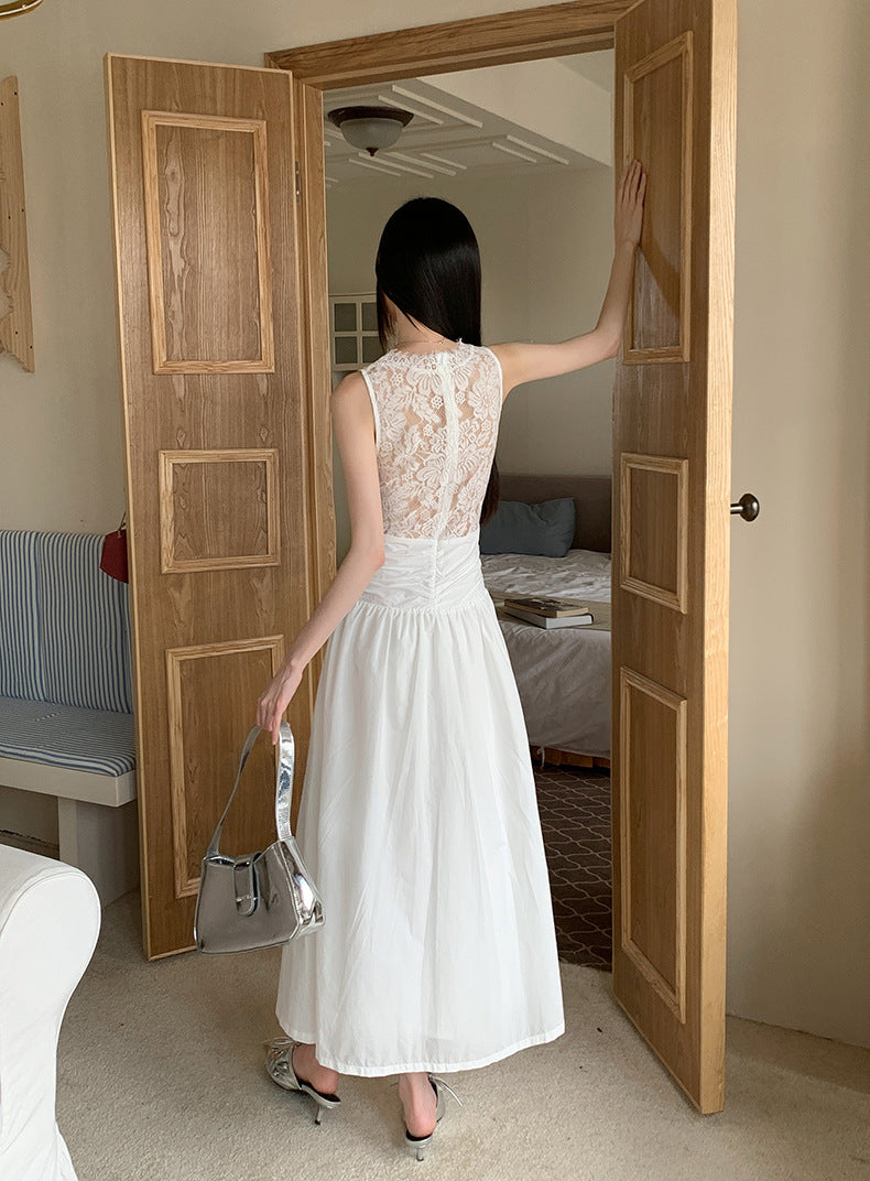 【Dress】レース切り替えワンピース W12327
