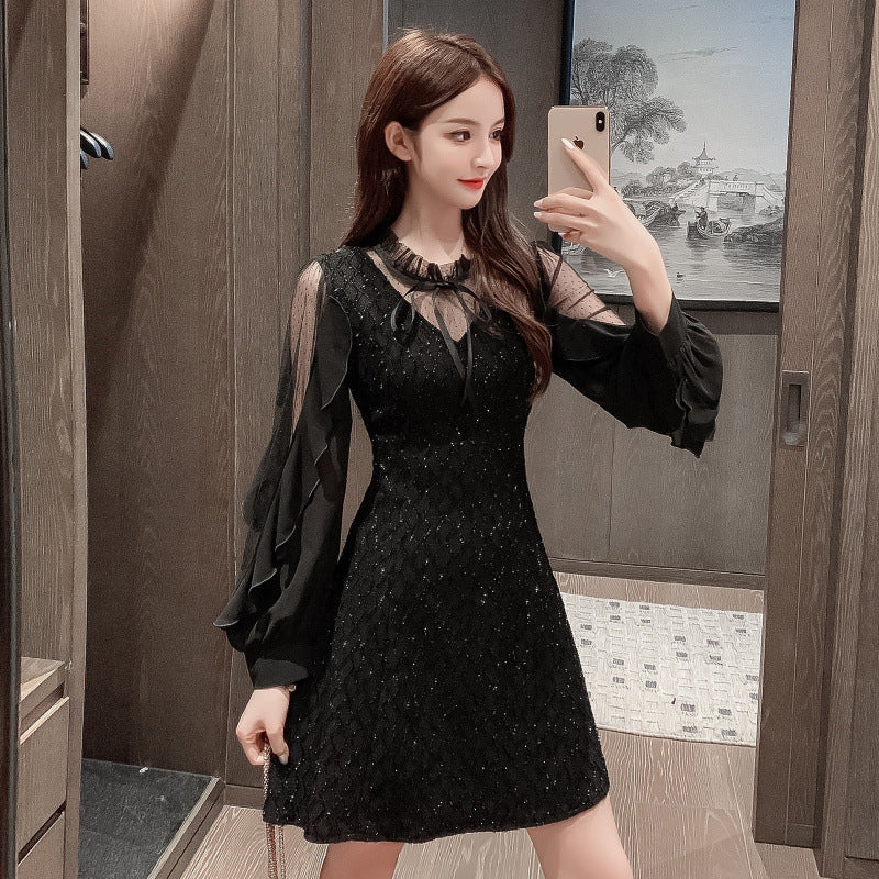 【Dress】レース切替ワンピース Z8212