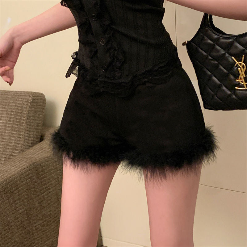 【Bottoms】ファー飾りショートパンツ Z7964