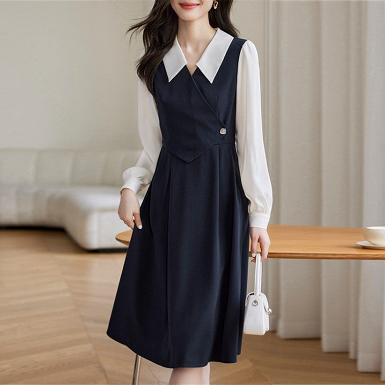 【Dress】切り替えデザインシャツワンピース W9317