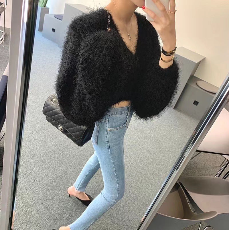 【Outer】フェイクファーカーディカン W14125