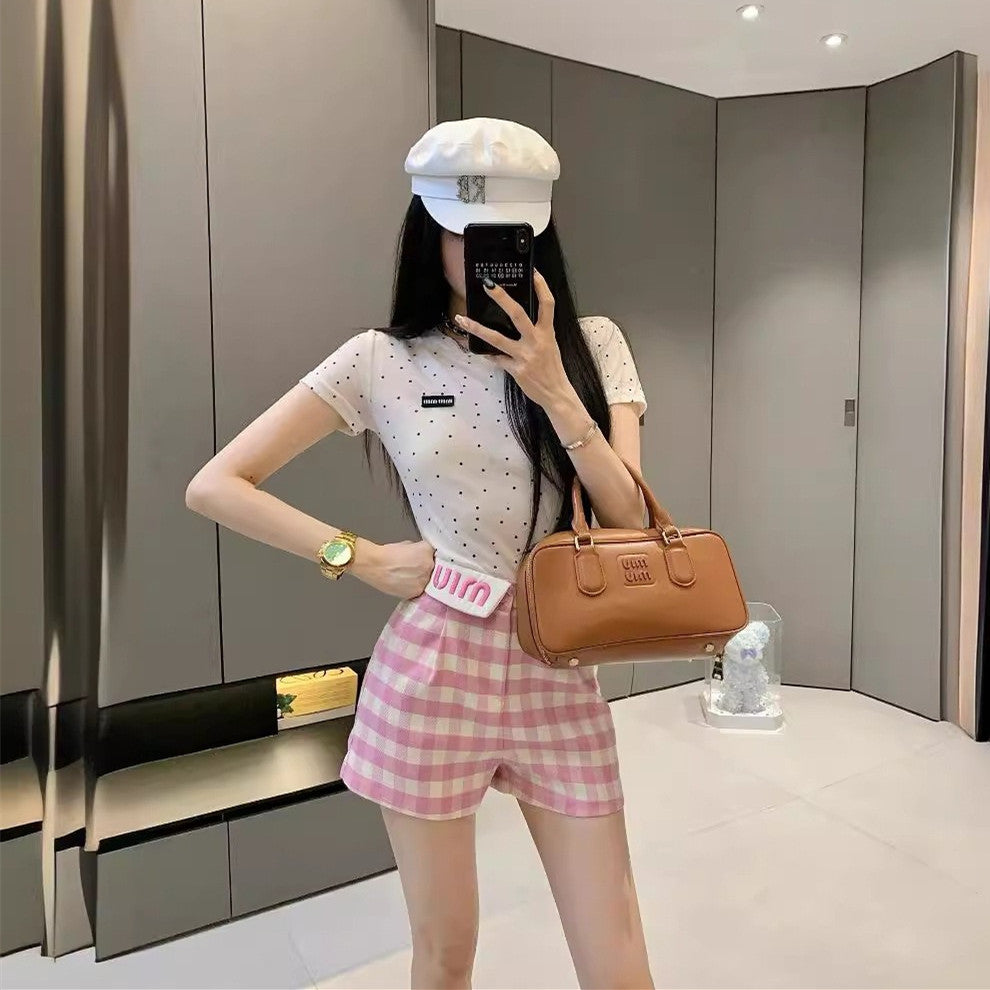 【Bottoms】チェック柄ショートパンツ W12554