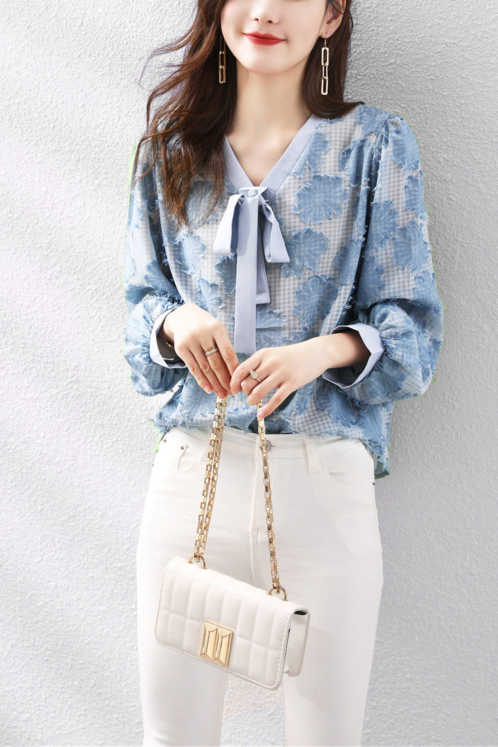 【Tops】フラワーブラウス W11357