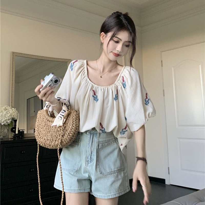 【Tops】2WAYスクエアネックシャツ T01769