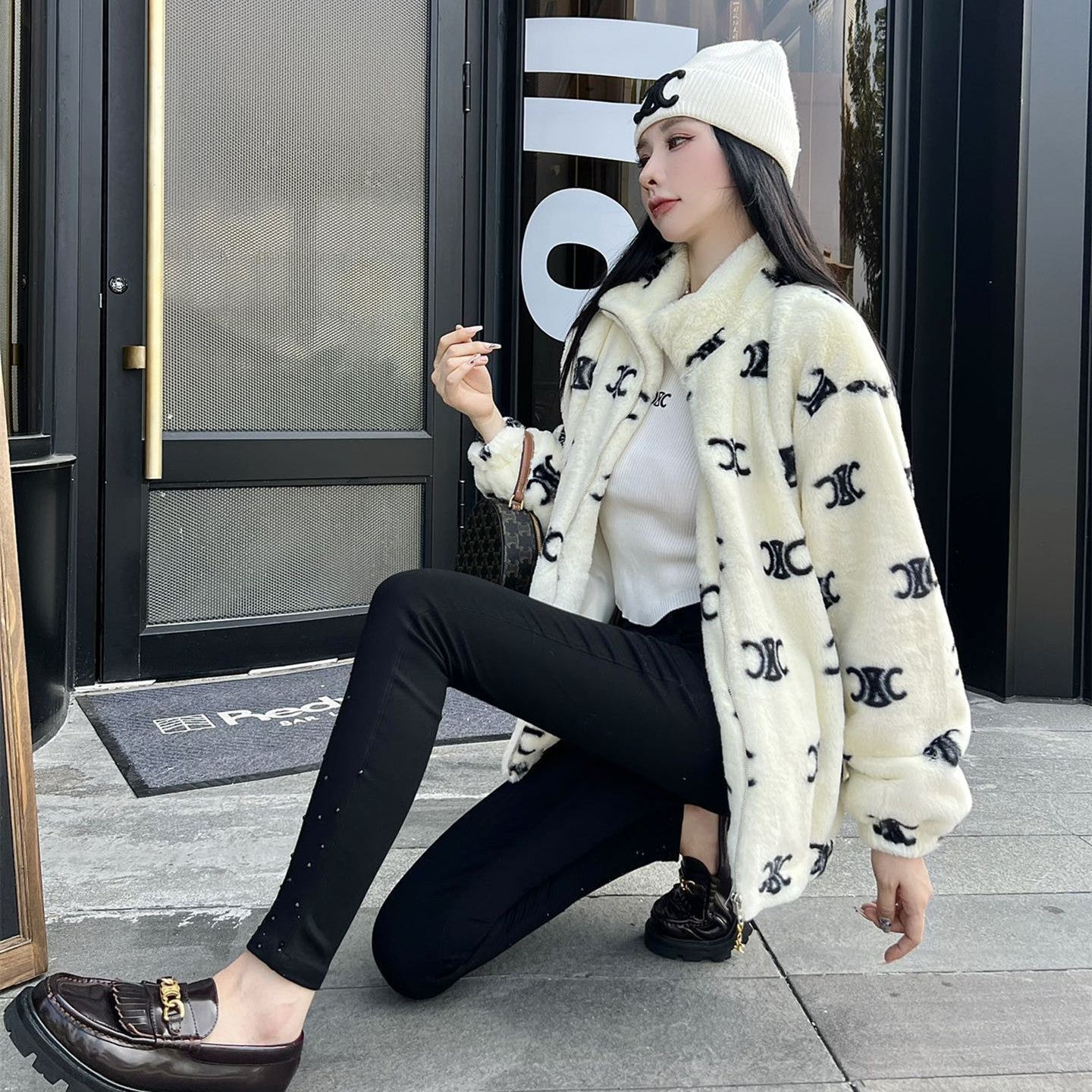 【Outer】ジャカードコート W10160