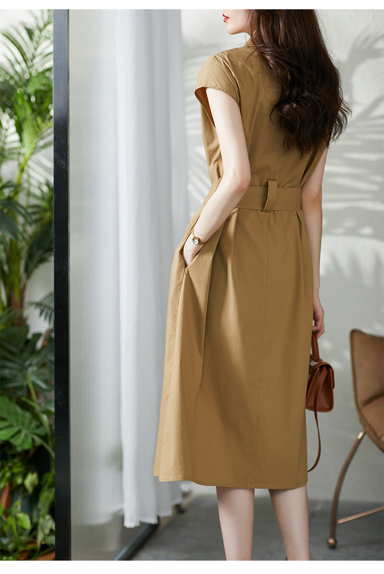 【Dress】ノースリーブシャツワンピース W11780
