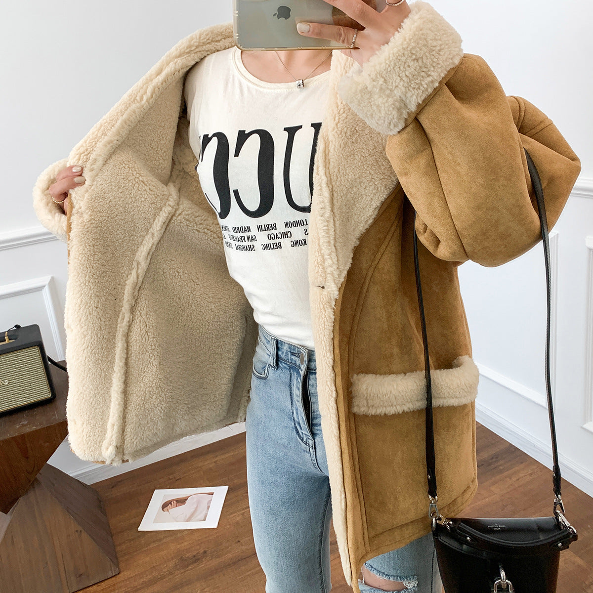 【Outer】冬温かい厚手コート W14249