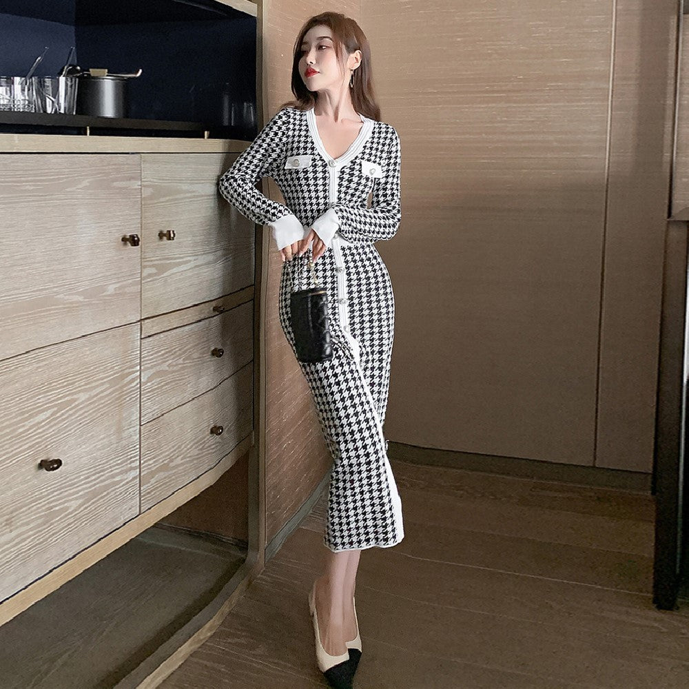 【Dress】千鳥格子ワンピース Z7675