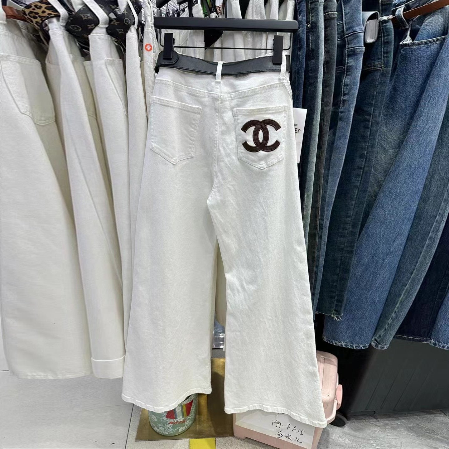 【Bottoms】2色展開ベルト付きデニムパンツ W14312