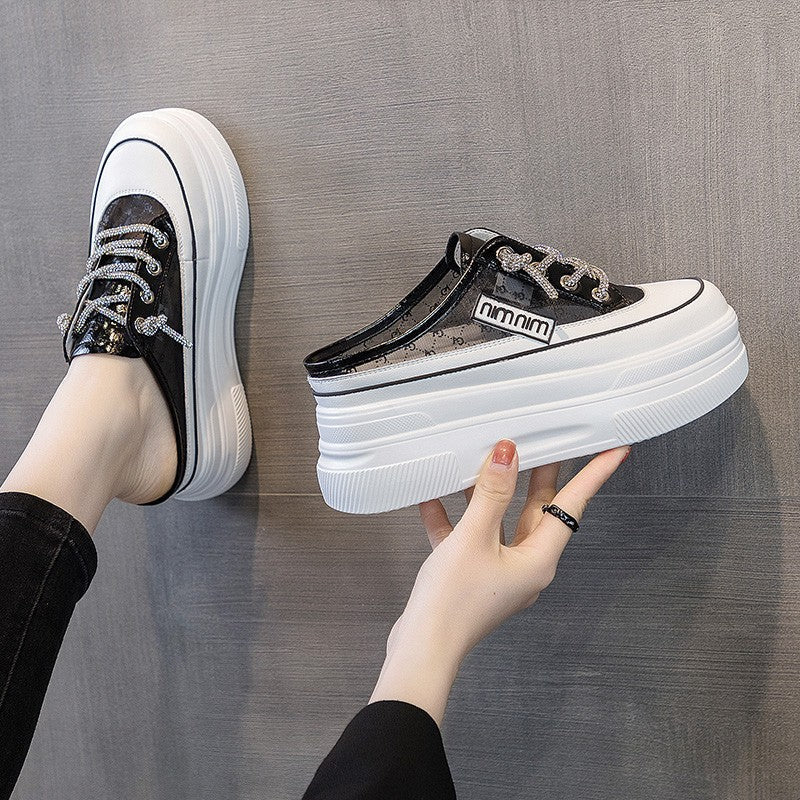 【Shoes】新入荷~メーシュ通気厚底スリッパ W11221