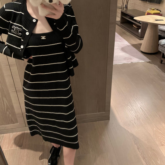 【Set】カーデ+キャミワンピ 2点セット Z7603