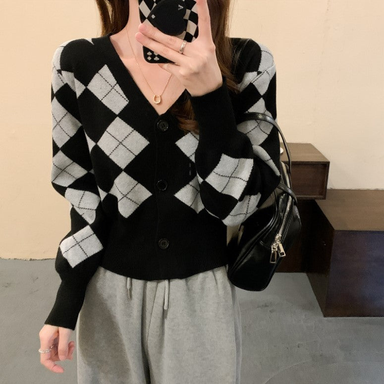 【Tops】アーガイル柄ニット W14457