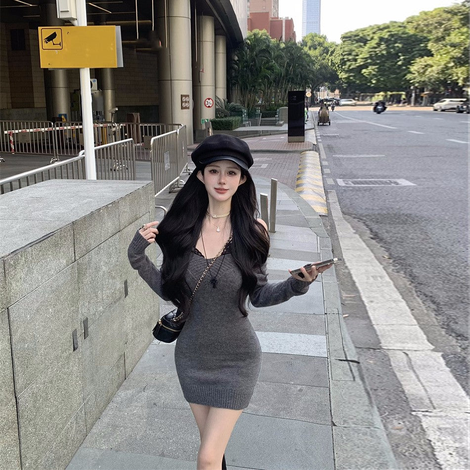 【Dress】レース切替ワンピース Z8298