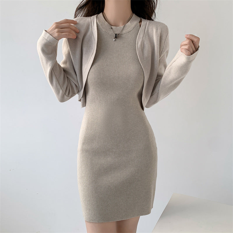 【Set】ニットセット ボレロ+ワンピース W8347