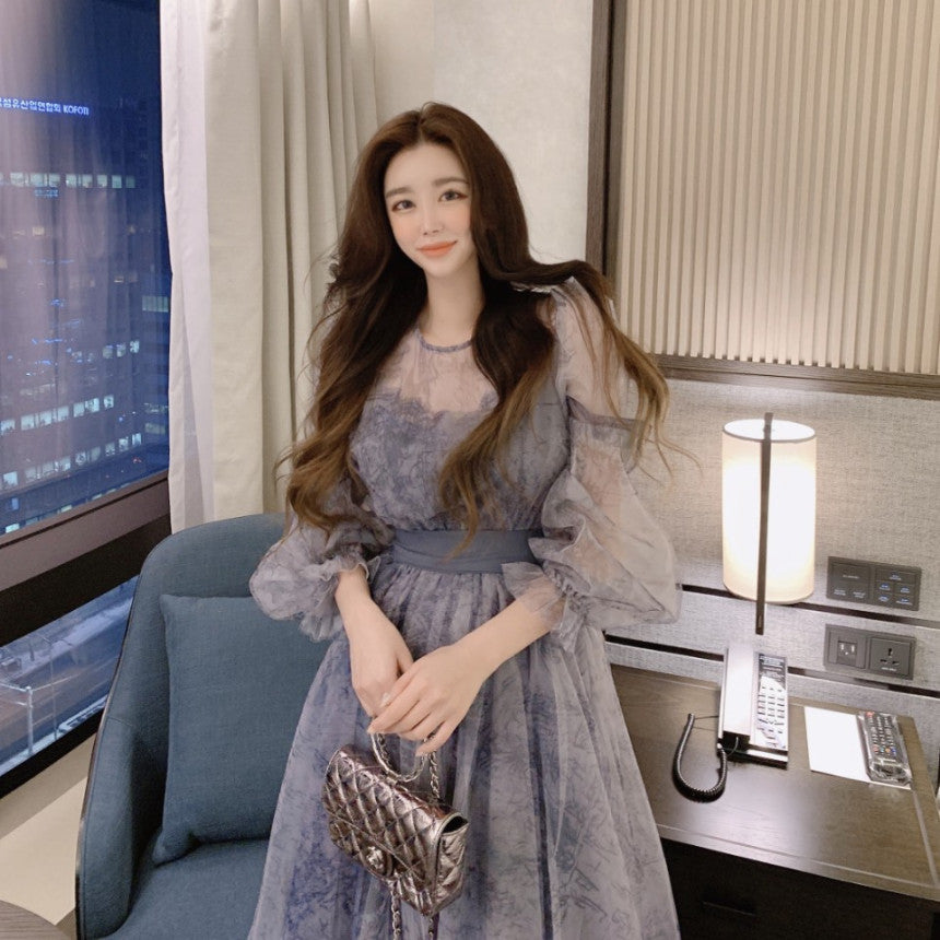 【Dress】フェミニン春秋チュールワンピース Z7335
