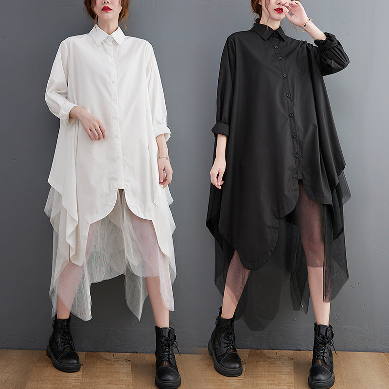 【Dress】2色展開シャツワンピース Z7832