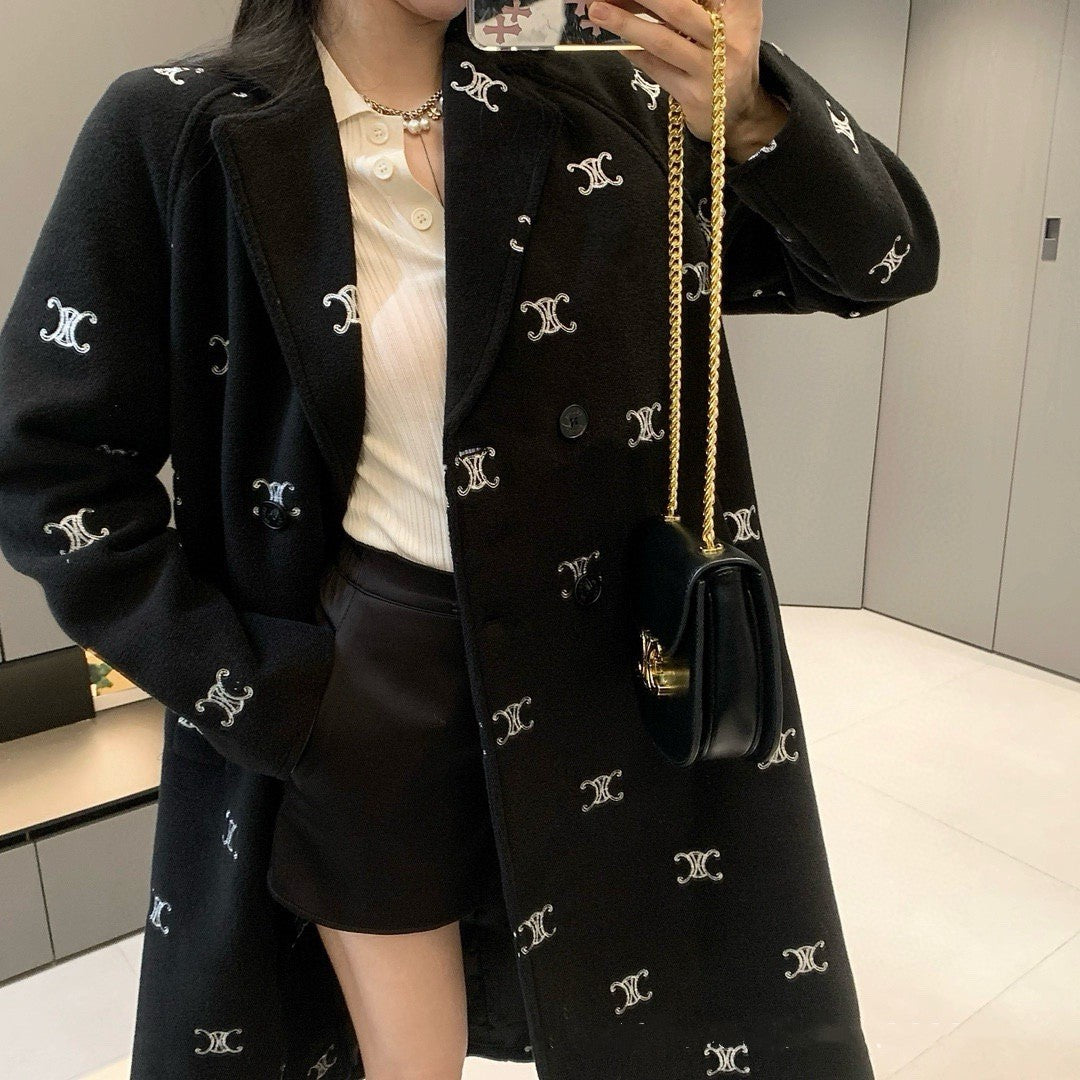 【Outer】高級感ミドル丈ツイードジャケット Z8086