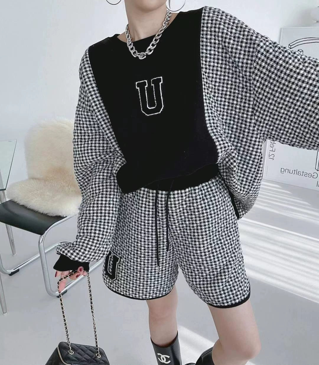 【Set】2点セット トレーナー+ショートパンツ W9824