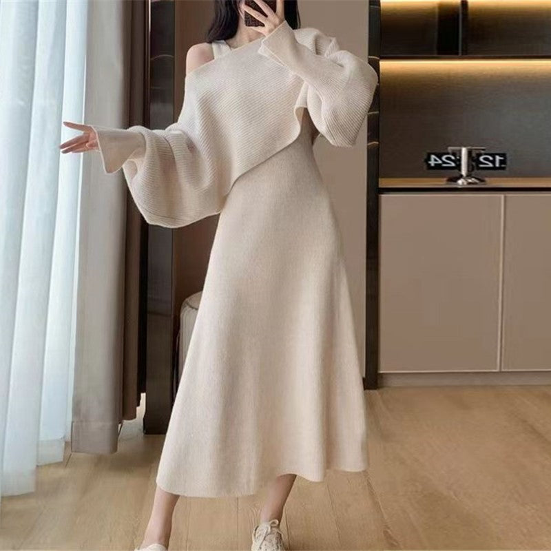 【Set】新入荷~ニット2点セット セーター + ノースリーブワンピ Z-6300