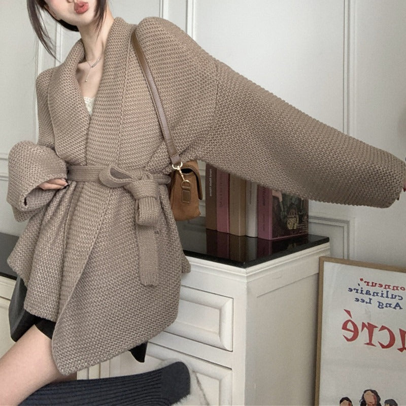 【Outer】フェミニンニットカーディガン W10232