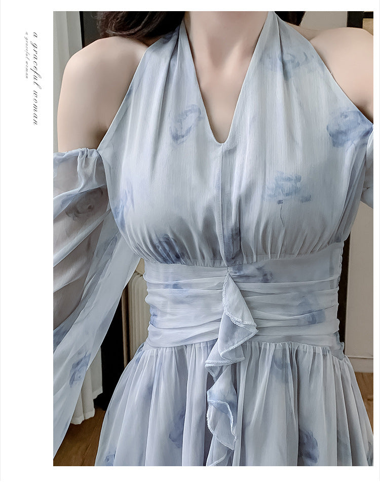 【Dress】ホルターネックローズドレス T01614