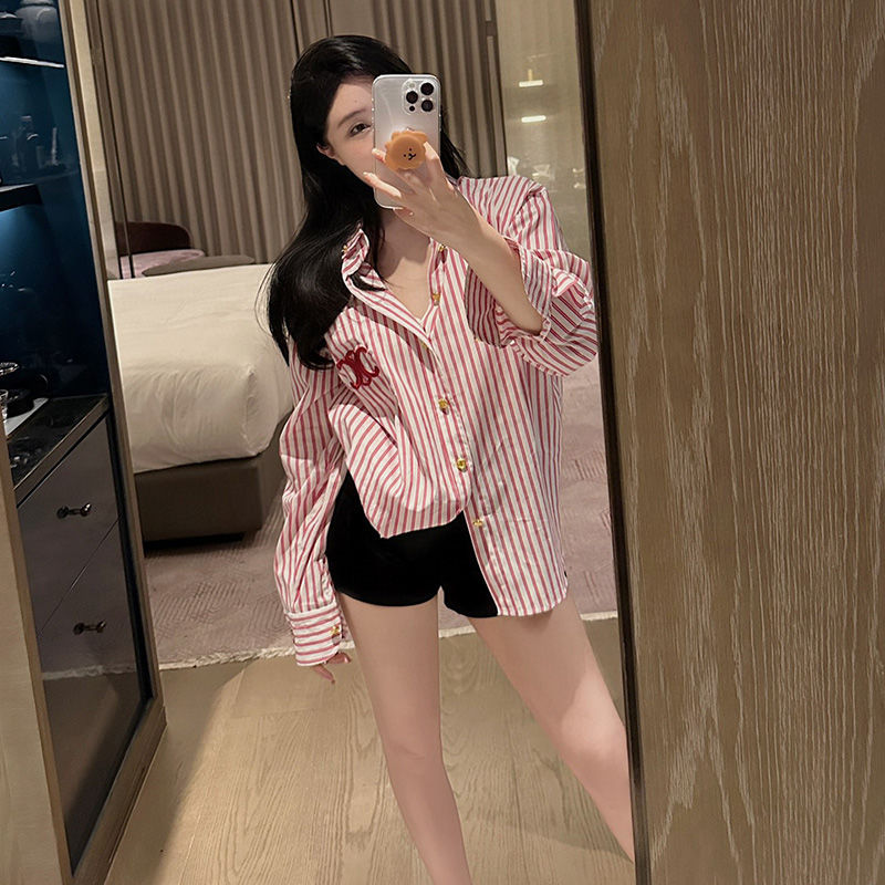 【Tops】ストライプシャツ W11228
