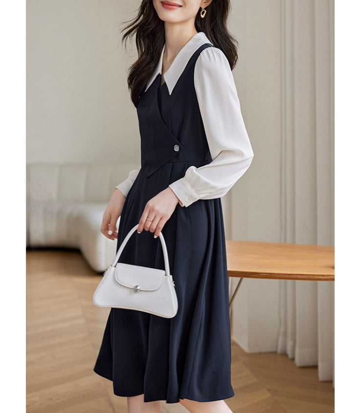 【Dress】切り替えデザインシャツワンピース W9317
