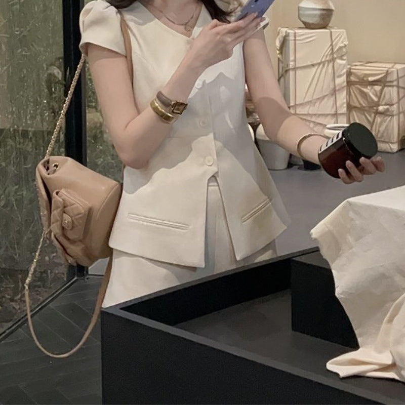 【Set】ベスト&ショートパンツセットアップ T01767