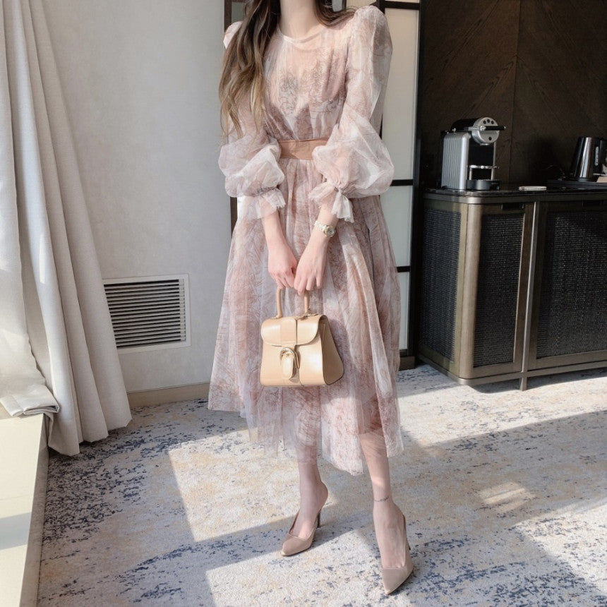 【Dress】フェミニン春秋チュールワンピース Z7335