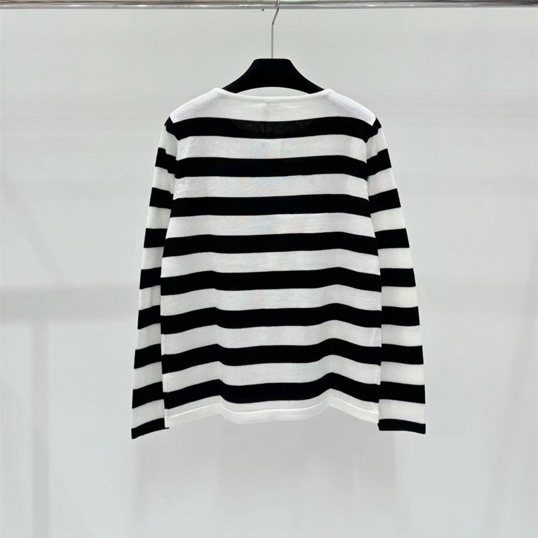 【Tops】ボーダー柄ニット W13444