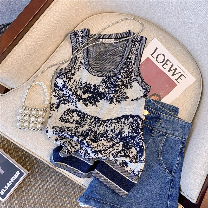 【Tops】ニットタンクトップ W10828