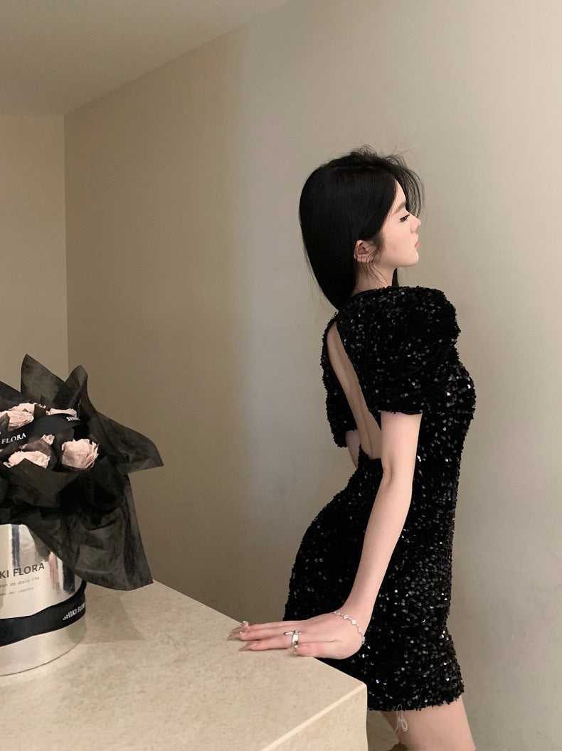 【Dress】back透かし彫りワンピース W11858