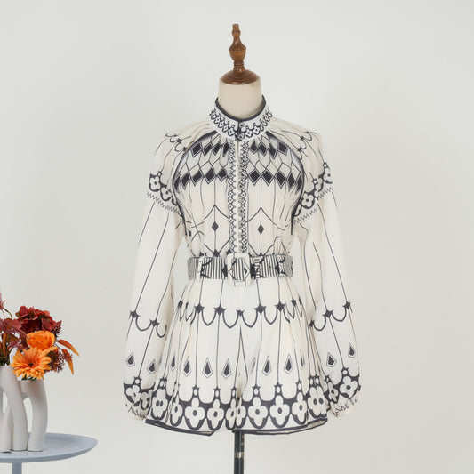 【Set】長袖シャツ×ショートパンツセットT01604