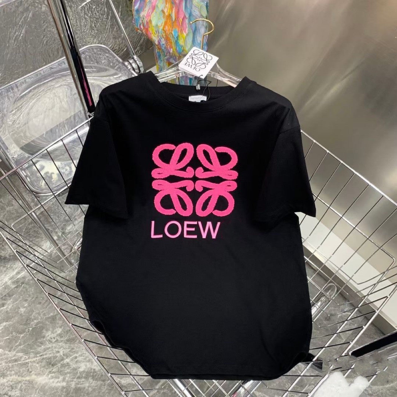 【Tops】3色選択可刺繍Tシャツ W12422