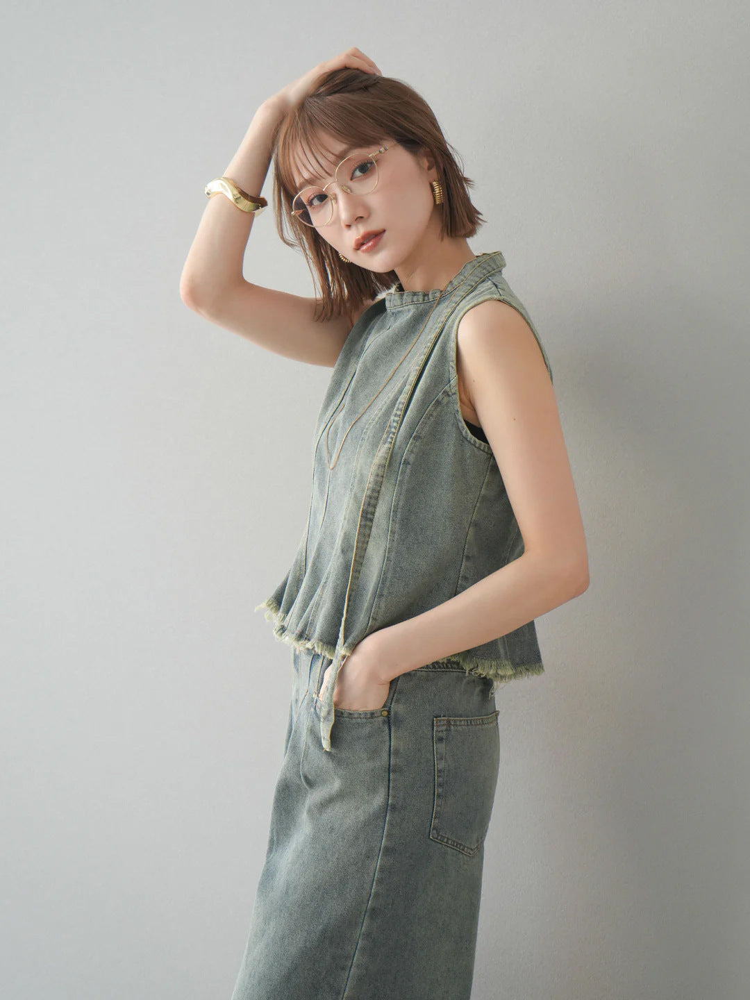 【Set】ファッションデニム2点セットT01695